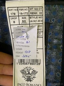 Vlnený oblek Paco Romano (slim fit) - modrý, štrukturovaný - 5