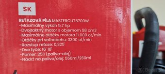 Predám novú silnú motorovú pílu s objemom 58cm3 s výkonom 57 - 5