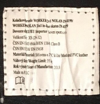 WORKER Nolan 2v1 - Nastaviteľné korčule. c 29-32 - 5