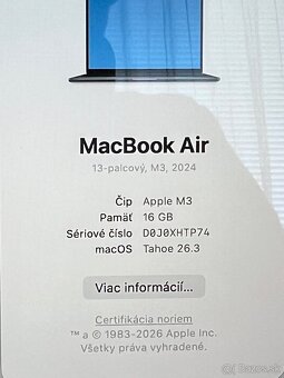 MacBook Air M3 16/256 GB v záruke - 5