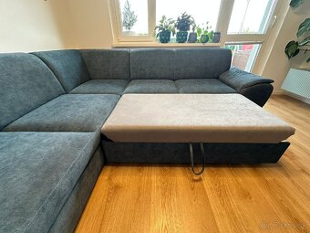 Rozkladacia sedacia súprava 275x275 tyrkysovo modra - 5