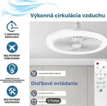 10-palcový E27 zásuvkový inteligentný ventilátor so svetlom - 5