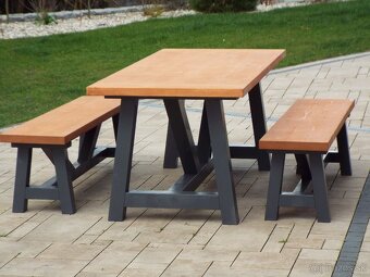 Záhradný masívny nábytok, Stôl, Lavice, Sedenie DOPRAVA SR - 5