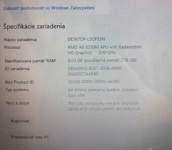 HP Pavilion / AMD A8-5550M / 4GB RAM / 2x AMD grafika /15.6 - 5