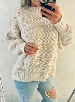 Damsky pulover taupe - 5