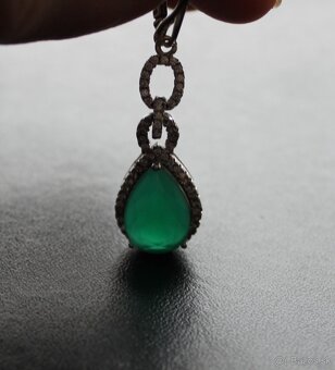 Prsteň a náušnice zelený jadeit - 5