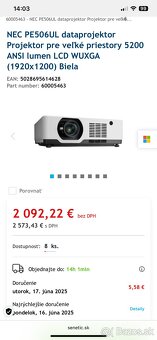 NEC NP-PE455UL – takmer nepoužívaný projektor, ako nový - 5