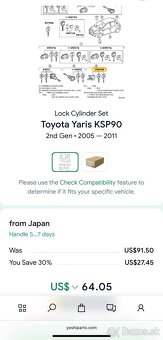 Toyota Yaris zámok zadnych dveri - 5