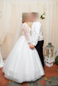 Snehobiele svadobné šaty - 5