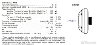 Titanium výšky Selenium D220Ti na 1" závit, 8 Ohm - 5