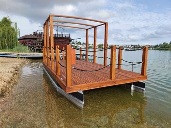 Katamaran drevená paluba 5,1 x 2,5m s hliníkovým pontónom - 5