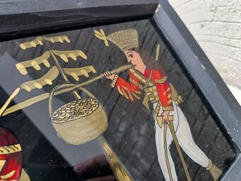 starožitný obraz maľba na skle Zbojníci - 5