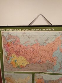 Nástenná mapa ZSSR (1974) politické rozdelenie - 5