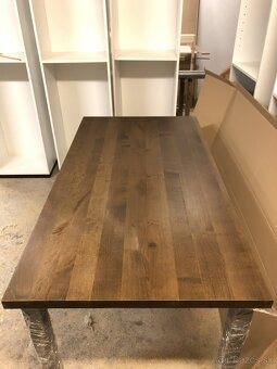 Masívny bukový stôl 160×85 cm-ručná výroba-morený - 5