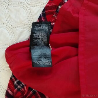 H&M kárované červené trblietavé šaty s mašľou a vreckami,140 - 5