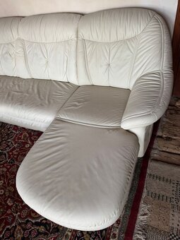 Světlá kožená sedačka do Účka, 4979 - 5