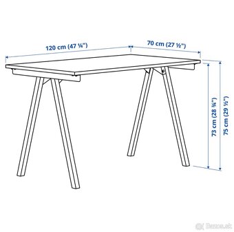 IKEA TROTTEN stôl 120x70cm - 5