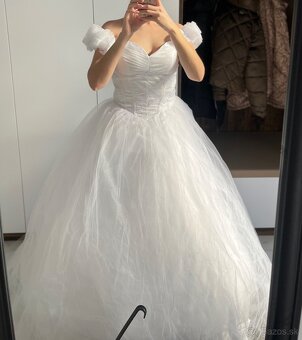 Krásne princeznovské nadýchané svadobné šaty M / L nové - 5