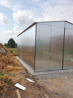 Montovaná pozinkovaná hala 6×12 m – výška prejazdu 4 m - 5