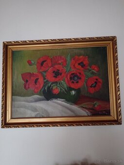 Obrazy, maľované, rám, starožitnosti - 5