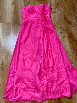 pink rose damske spolocenske dlhe saty s ruzickami - 5