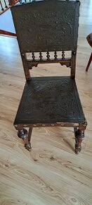 starožitné stoličky s koženým poťahom - 5