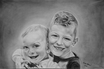 Kreslenie portrétov - realistická kresba uhlíkom, ceruzkou - 5