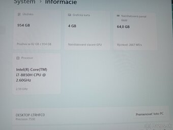 Dell Precision 7530 , Intel® Core™i7 , 64gb ram , 3x ssd - 5