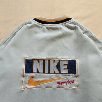 Vintage 90s NIKE Service béžová mikina bez kapucne XL - 5