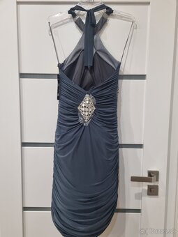 Sivé elastické koktejlky so štrasovými aplikáciami - nové - 5