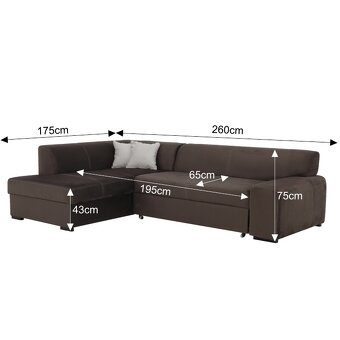 Sedačka hnedá L - 5