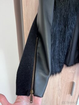 Nádherný dámsky kabatik - rukávy z pravej kože - 5