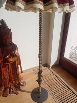 Krásna starožitná mosadzná lampa 150 cm - 5