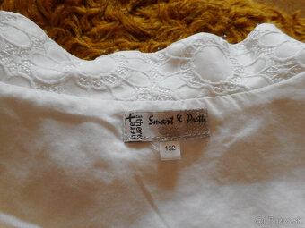 elegantné biele dievčenské šaty 152cm - 5