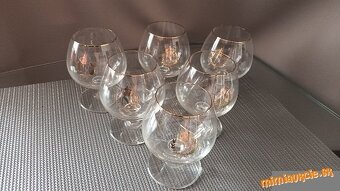 Retro pohare koňak, brandy Napoleon....značka ...N...6ks - 5