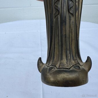 Stará kovová soška Panna Marie v barvě starého zlata - 5