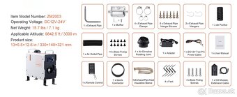 Naftové nezávislé kúrenie Vevor Bluetooth - 5