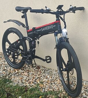 Celoodprúžený skladací elektrický bicykel 26 kolesá 500W 48V - 5
