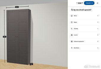 IKEA PAX Bergsbo tmavosivá - hĺbka 38cm - 5