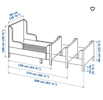 Detská rastúca posteľ IKEA busunge+ matrac nattsmyg - 5