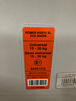 Predám autosedačku BRITAX ROMER KIDFIX SL 15 - 36 kg - 5