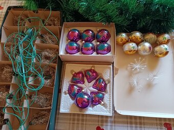 Retro vianočné svetielka, ozdoby - 5