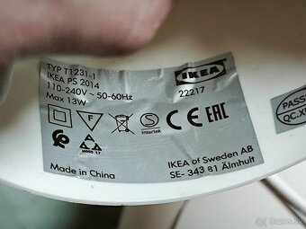 Závesná lampa, biela/medená, 35 cm - 5