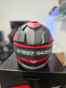 Enduro prilba Street Racer Tracker čierno-červená - 5