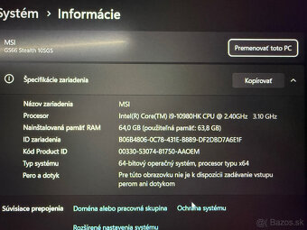 MSI GS66 Stealth 10SGS-256CZ celokovový - 5
