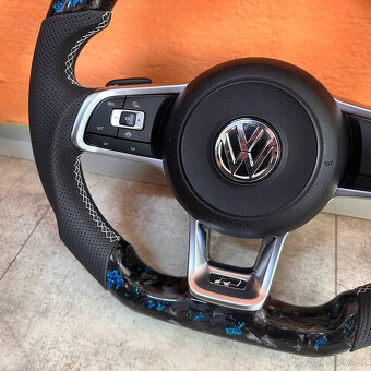 VOLANT VOLKSWAGEN R RLINE GTD GTI - KOZA / Modry KARBÓN - 5