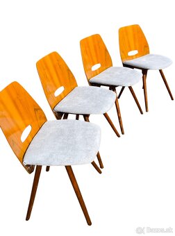 Dizajnové retro stoličky F. Jirák, po renovácii 4ks - 5