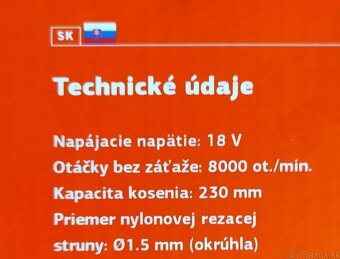 Nový krovinorez s baterkou a nabíjačkou - 5