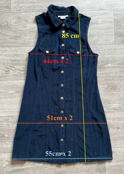 menčestrové modré šaty veľ. M - 5