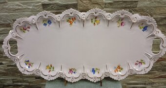 Růžový porcelán, velký podnos, Chodov - 5